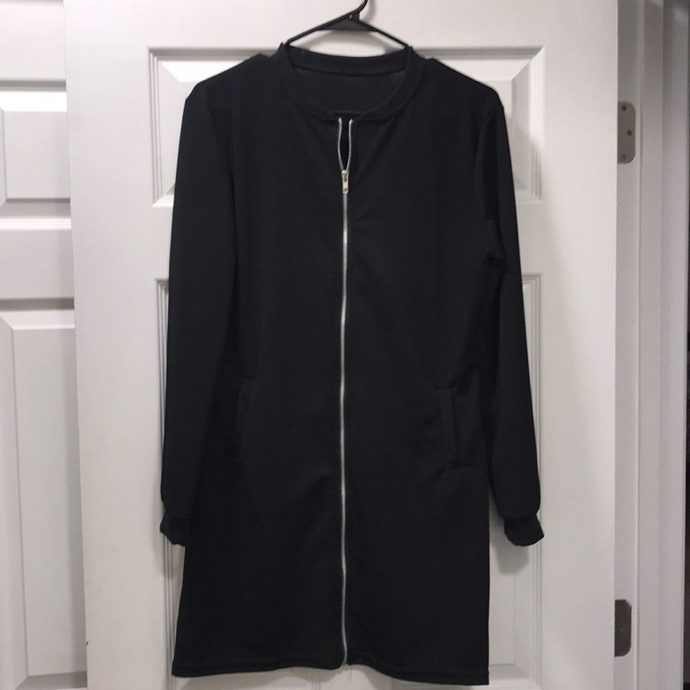 Zip up black dress